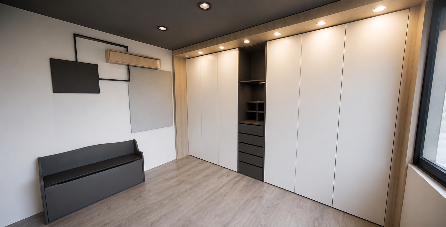 Projection photoréaliste de conception — dressing sur mesure